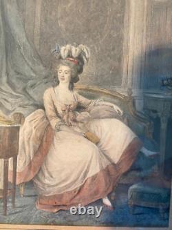 Old engravings, 19th century, enhanced in polychrome. Set of 5