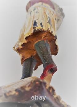 Old lead sculpture from Nuremberg with polychromy, late 19th century