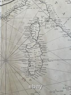 Old nautical chart from the Mediterranean, early 19th century, 1821