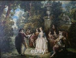 Old oil painting, genre scene, 18th century, 19th-century period, Monticelli