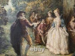 Old oil painting, genre scene, 18th century, 19th-century period, Monticelli