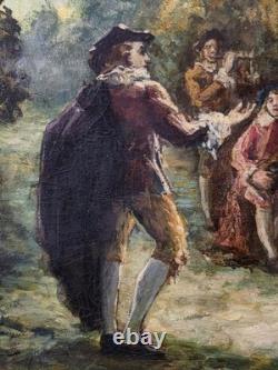 Old oil painting, genre scene, 18th century, 19th-century period, Monticelli