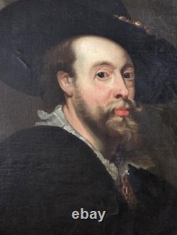 Old oil painting self-portrait of Rubens, 19th century period