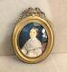 Old Painted Miniature Louis Philippe Era 19th Century Portrait Painting Frame