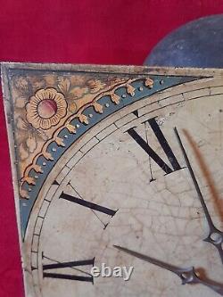 Old painted sheet metal comtoise movement 19th century Roman numeral