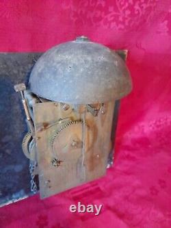 Old painted sheet metal comtoise movement 19th century Roman numeral