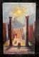 Old Painting Oil Ruins Evening In Pompeii Signed Mésange 19th Century