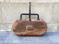 Old tin-lined copper and wrought iron frying pan, popular art, 19th century