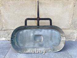Old tin-lined copper and wrought iron frying pan, popular art, 19th century