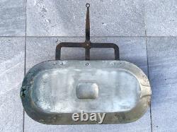Old tin-lined copper and wrought iron frying pan, popular art, 19th century