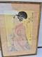Original Framed Japanese Print Under Glass 19th Century 43cm X 35cm