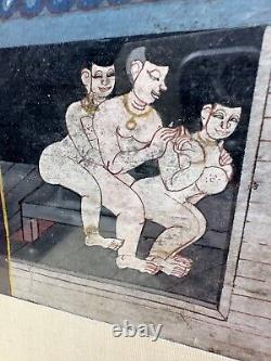 Original curious gouache on paper, 19th century Thailand SUTRA