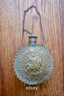 Ottoman Powder Pear 19th Century Turkish Powder Flask Brass