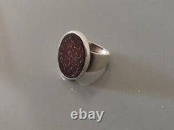 Ottoman Seal Ring, Cornaline And Silver, Epoch End Xixth/early Xxth