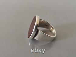 Ottoman Seal Ring, Cornaline And Silver, Epoch End Xixth/early Xxth