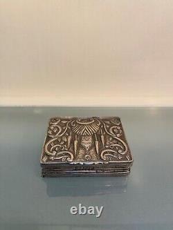 Ottoman Silver Tobacco Snuff Box, 19th Century Period