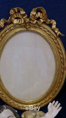 Oval Frame Louis XVI Style Wood And Stucco Gilded, Time XIX