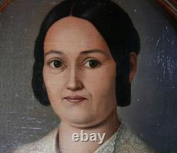 Oval Portrait of a Woman, Louis Philippe Era, Oil on Panel, 19th Century