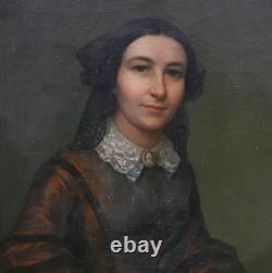Oval Portrait of a Young Woman, Second Empire Era, Oil on Canvas, 19th Century