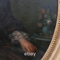 Oval Portrait of a Young Woman, Second Empire Era, Oil on Canvas, 19th Century
