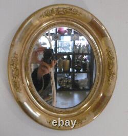 Oval Wooden Mirror Dore Napoleon III Decor De Roses Sculptees Epoque Xixeme