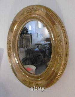 Oval Wooden Mirror Dore Napoleon III Decor De Roses Sculptees Epoque Xixeme