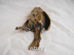 P COMOLERA, BRONZE, PAPERWEIGHT, BIRD, SIGN, SWISS FOUNDRY Frès, 19th CENTURY