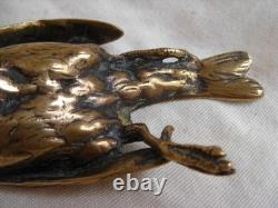 P COMOLERA, BRONZE, PAPERWEIGHT, BIRD, SIGN, SWISS FOUNDRY Frès, 19th CENTURY