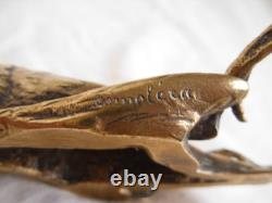 P COMOLERA, BRONZE, PAPERWEIGHT, BIRD, SIGN, SWISS FOUNDRY Frès, 19th CENTURY