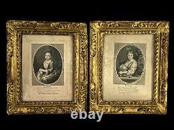 PAIR OF FRAMES FROM THE 17th CENTURY LOUIS XVIII ERA WITH GILDED CARVED WOOD ENGRAVINGS