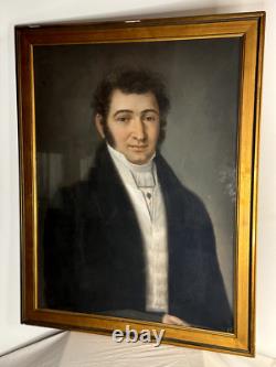 PASTEL PORTRAIT TABLEAU EARLY 19TH CENTURY SIGNED MOUTON 1829 DRAWING