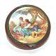 Painted Medallion Powder Compact With Enamelled Gallant Scene From The 19th Century