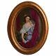 Painting On Porcelain Medallion Portrait Of Young Woman Xixth