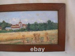 Painting, oil on wooden panel, signed, late 19th century or early 20th century