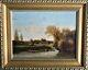 Painting-oil-school Of Barbizon-landscape Anime-river-era Xix Eme-trees