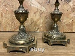 Pair Bronze Style Flames Louis XVI Epoque Napoleon Iii, Xixeme