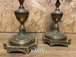 Pair Bronze Style Flames Louis XVI Epoque Napoleon Iii, Xixeme