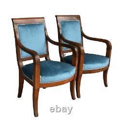 Pair Of 19th Century Walnut Restoration Armchairs