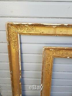 Pair Of Antique Frame Empire Period Gilded Wood, XIX Th