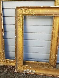 Pair Of Antique Frame Empire Period Gilded Wood, XIX Th