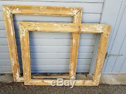 Pair Of Antique Frame Empire Period Gilded Wood, XIX Th
