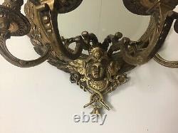 Pair Of Appliqués Louis XVI Bronze Mirror Antique Era Xixth Century