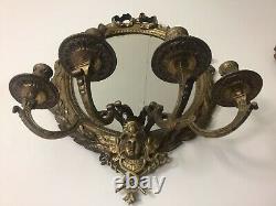 Pair Of Appliqués Louis XVI Bronze Mirror Antique Era Xixth Century