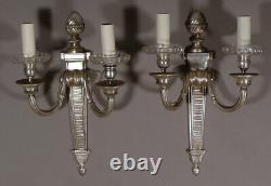 Pair Of Appliques Louis XVI Neoclassics Silver Bronze, Era Xixth