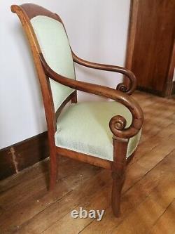 Pair Of Armchairs In Crosse In Mahogany. Xixth Century. Epocalypse Restoration