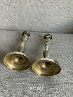 Pair Of Bougeoirs In Bronze Epoque Empire / Restoration Early XIX Eme