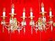 Pair Of Bronze And Crystal Sconces With 3 Candlesticks Time Xix (napoleon Iii)