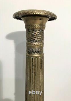 Pair Of Bronze Candle Holders Era Restoration Xixth Century