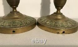 Pair Of Bronze Candle Holders Era Restoration Xixth Century