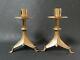 Pair Of Bronze Candlesticks High Gothic Style 19th Century